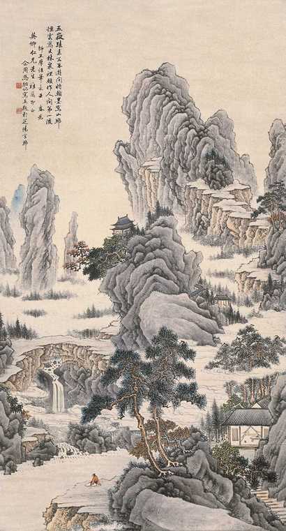 马骀 山水 立轴